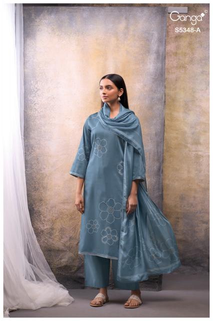 Ganga sandrine 5348 application for aarvi dress material wholesale